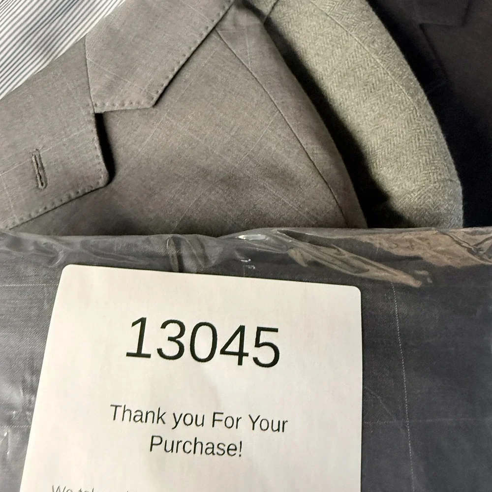 Brooks Brothers Blazer‎ Mens 44R Charcoal Gray Windowpane Regent Tollegno Wool